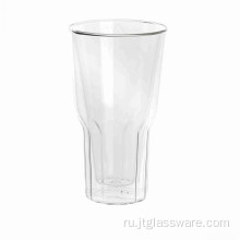 Красивые двустенные стеклянные чашки